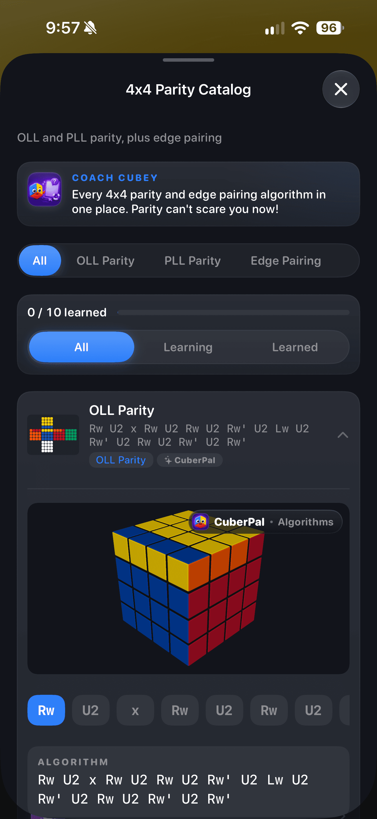 4x4 Parity Algorithms