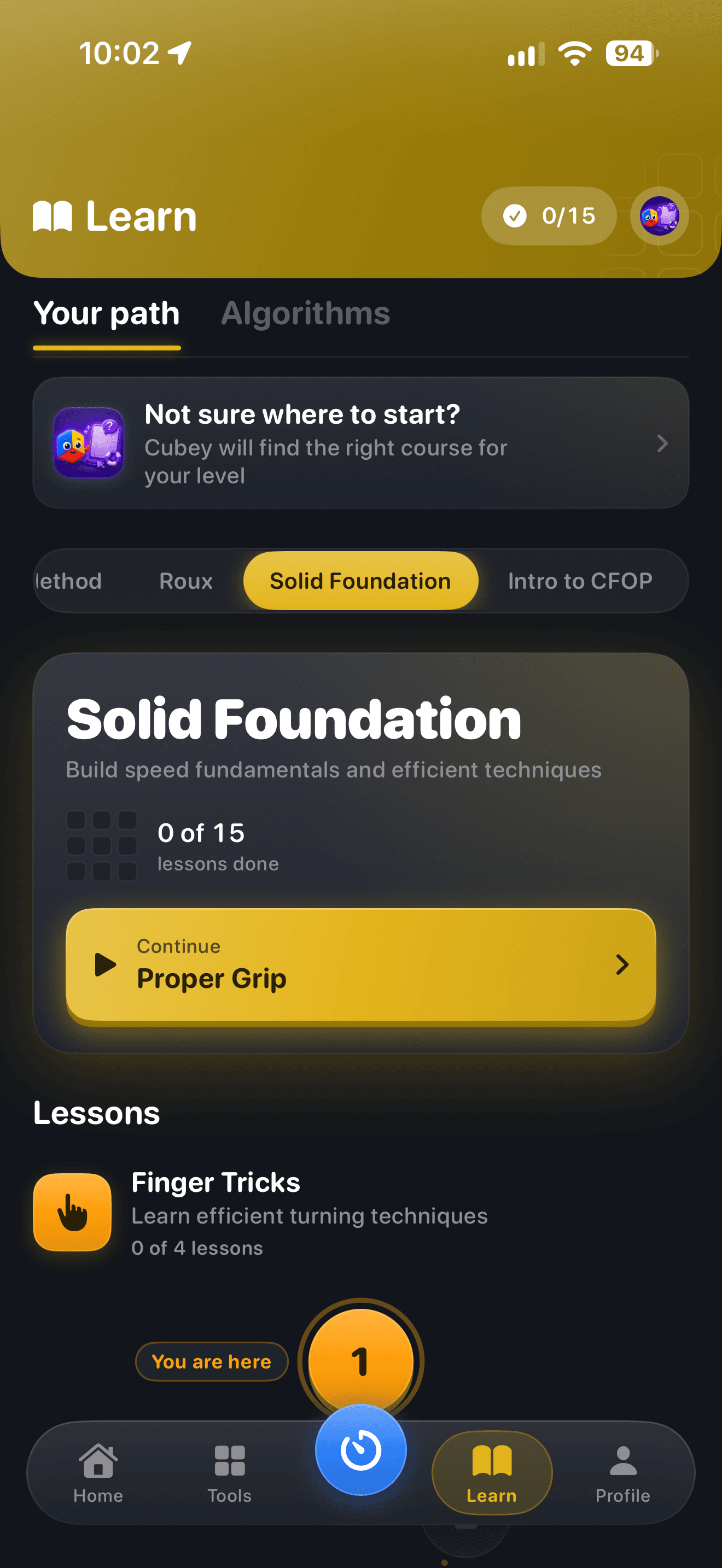 CuberPal redesigned Solid Foundation course with finger tricks and grip lessons