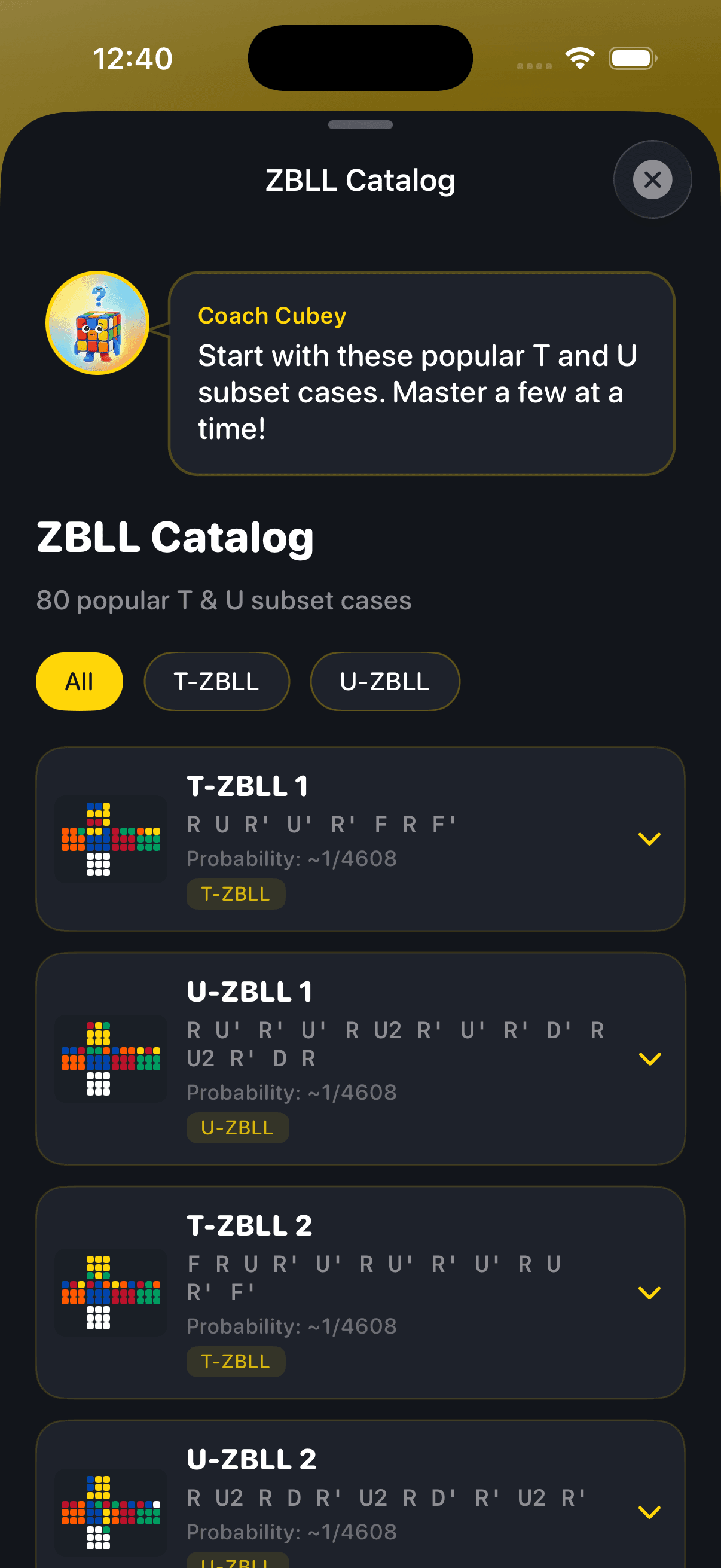ZBLL Algorithms