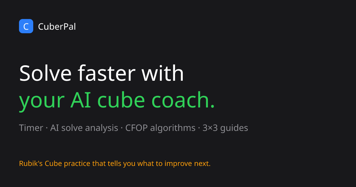 Rubik's Cube Timer, Solver & AI Coach